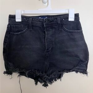 Hollister Black Distressed Denim Jean Shorts